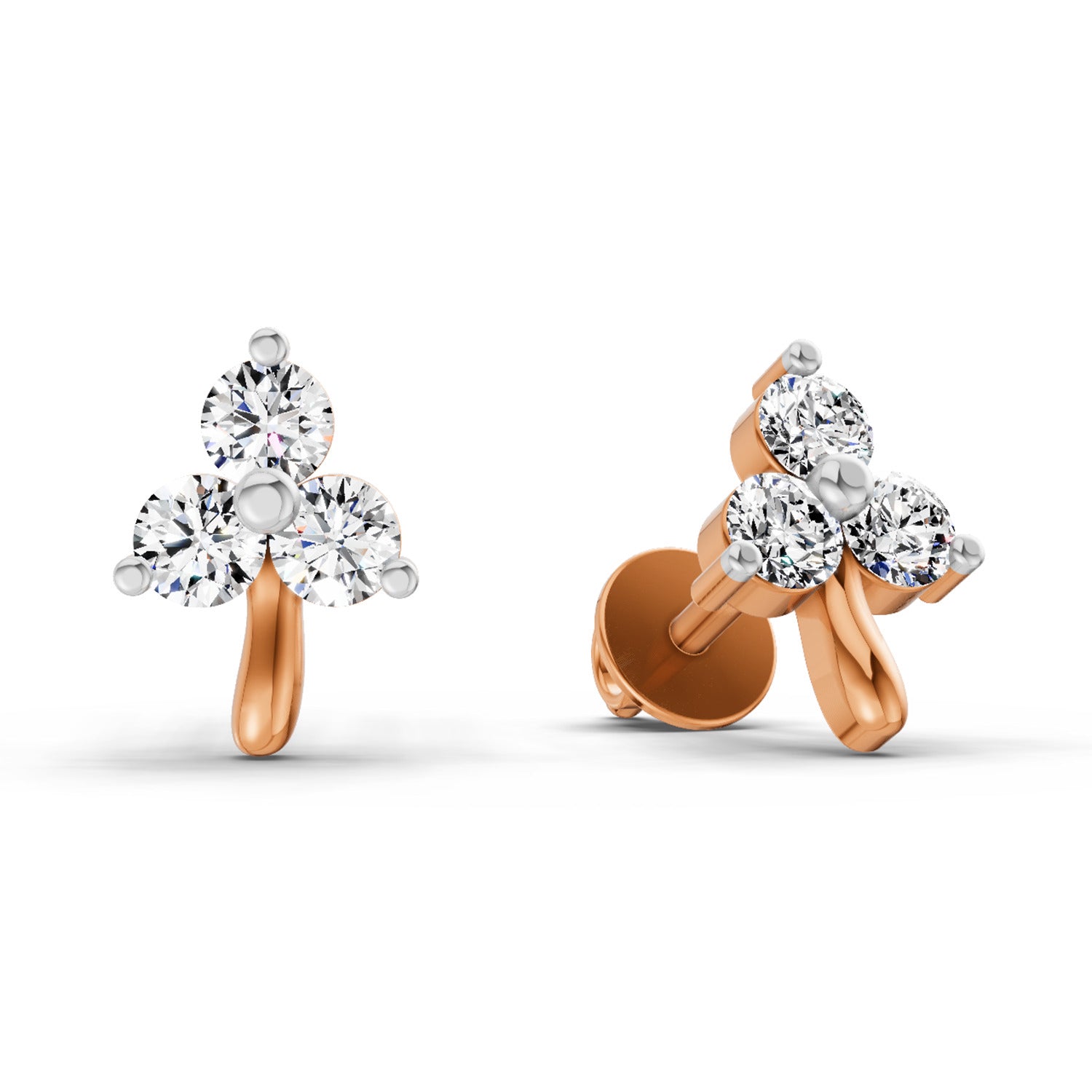 0.35 Ct Earrings 14K - Rose Gold
