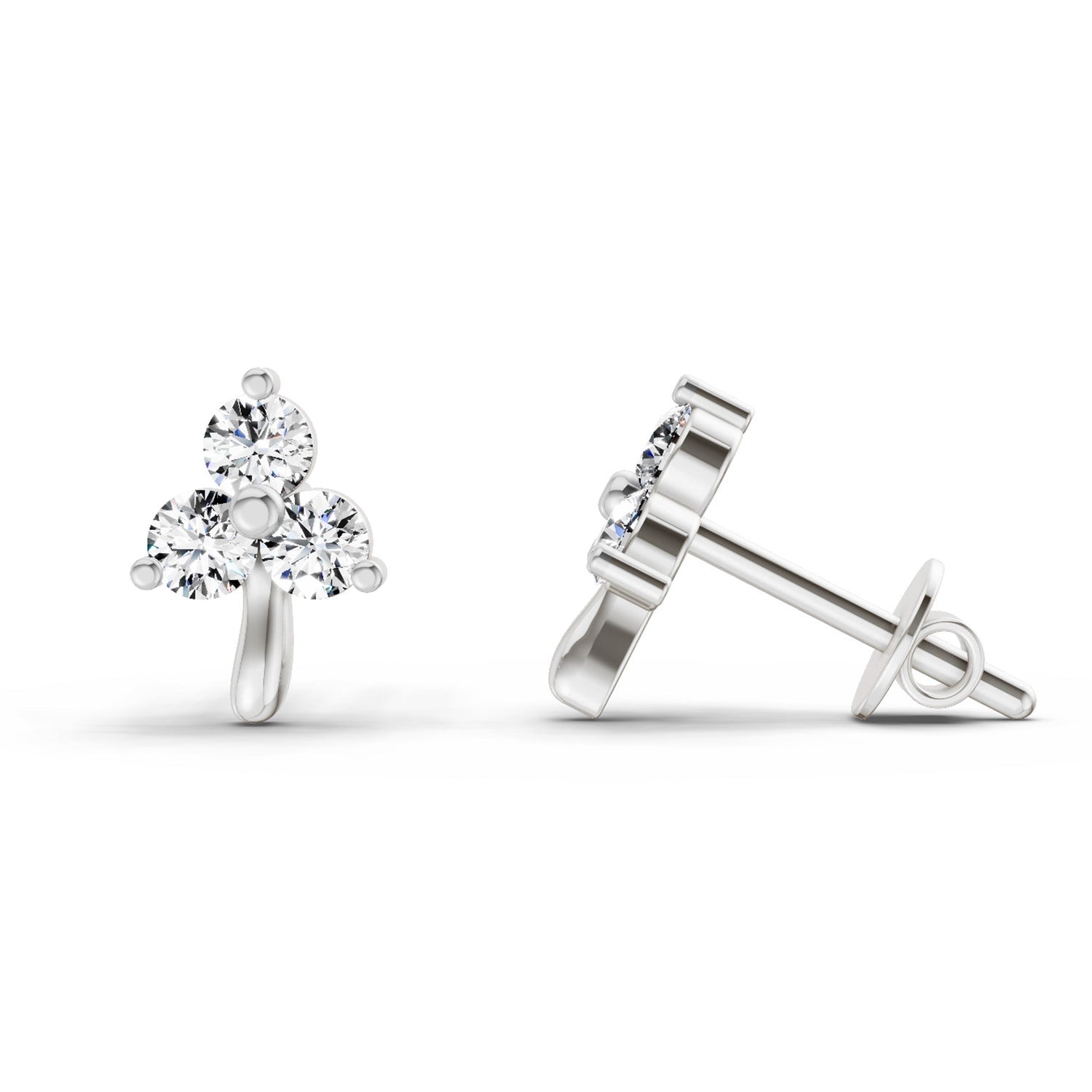 0.35 Ct Earrings 14K - White Gold