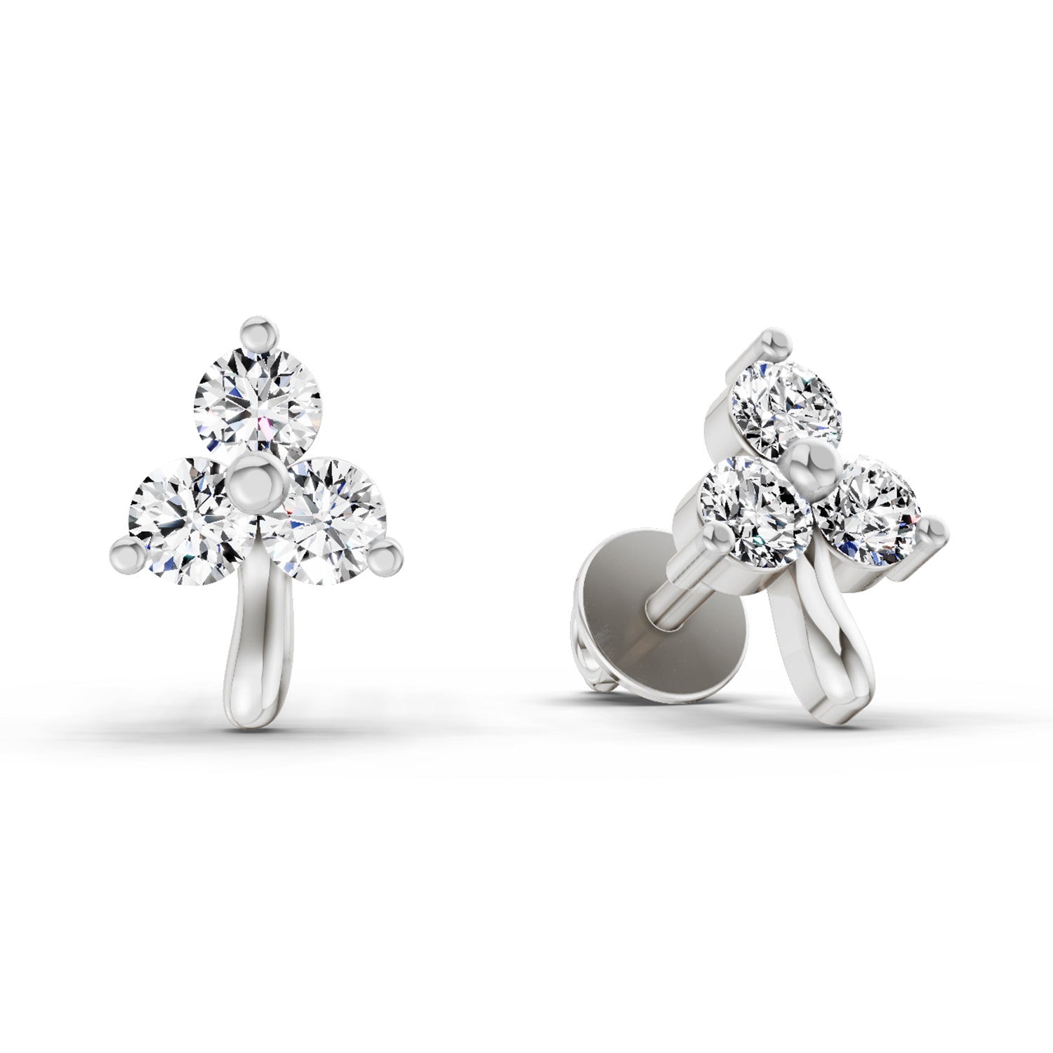 0.35 Ct Earrings 14K - White Gold