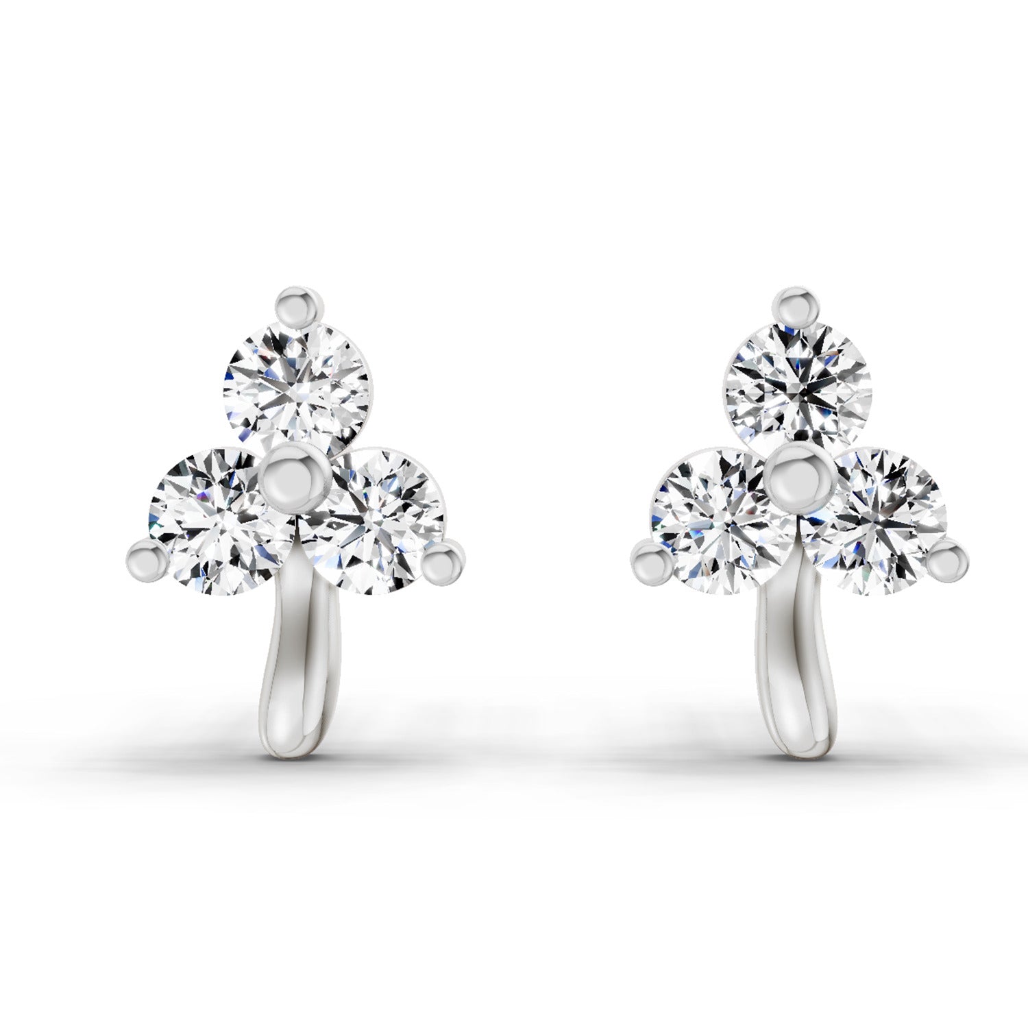 0.35 Ct Earrings 14K - White Gold
