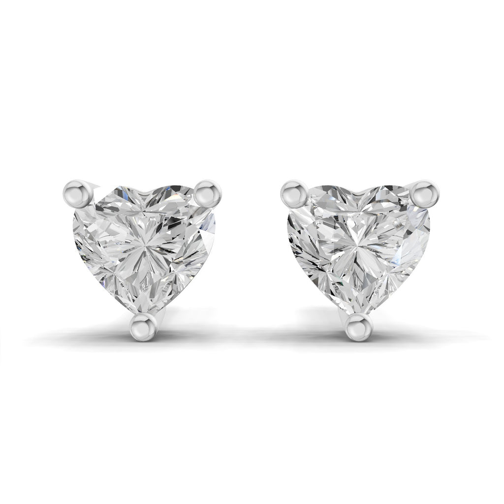 0.53 Carat heart-shaped Diamond Earrings 14K - White Gold