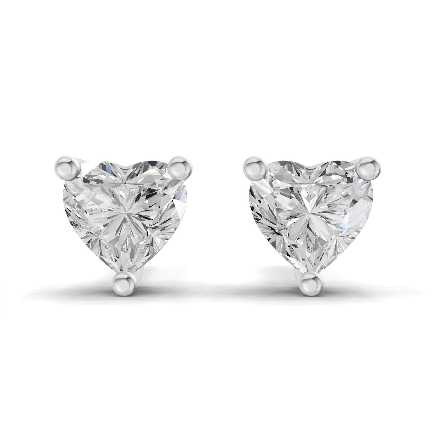 0.53 Carat heart-shaped Diamond Earrings 14K - White Gold