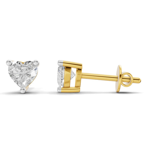 0.53 Carat heart-shaped Diamond Earrings 14K