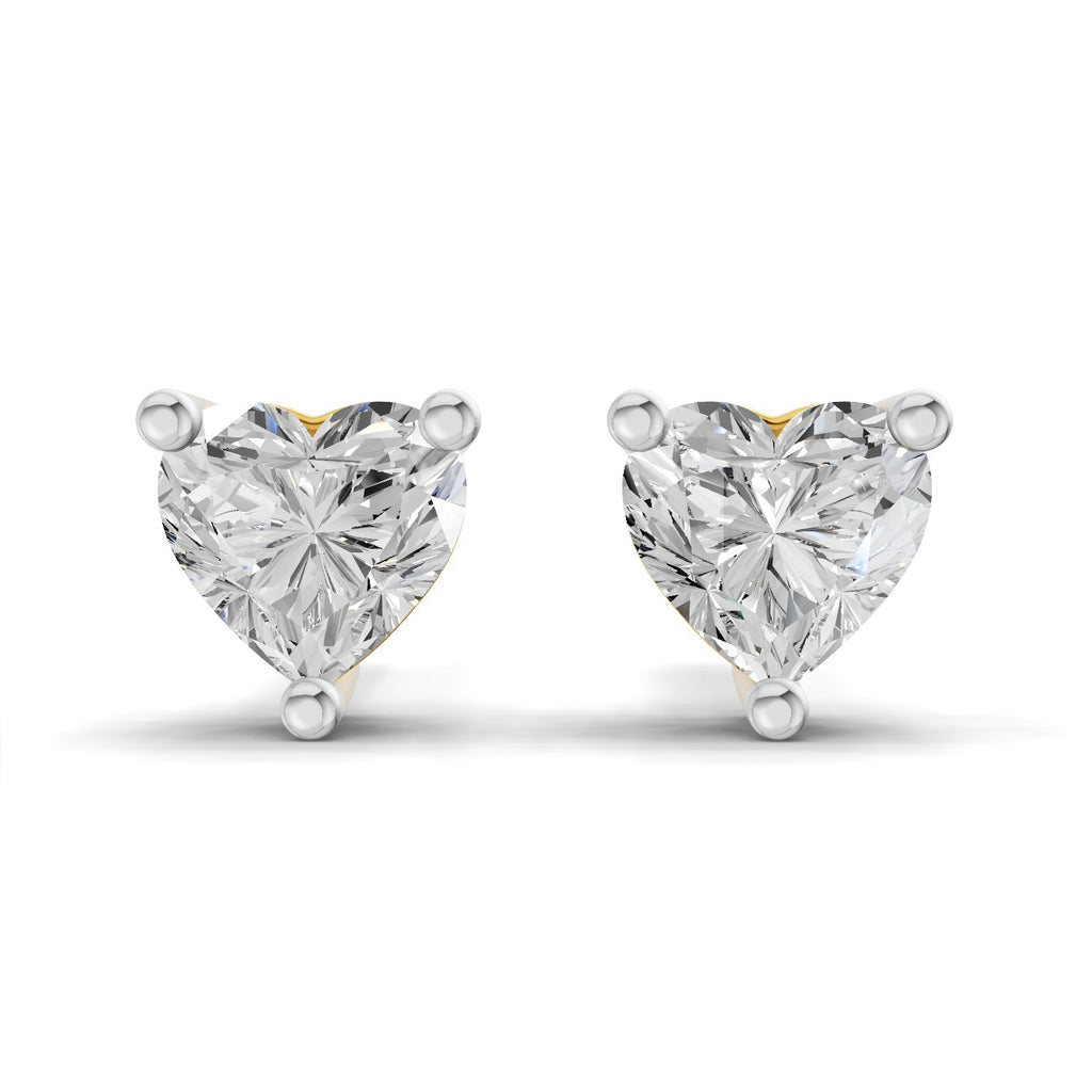 0.53 Carat heart-shaped Diamond Earrings 14K