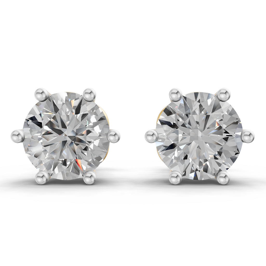4 Carat Round Diamond Earrings 14K - Rose Gold