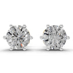 4 Carat Round Diamond Earrings 14K - Rose Gold