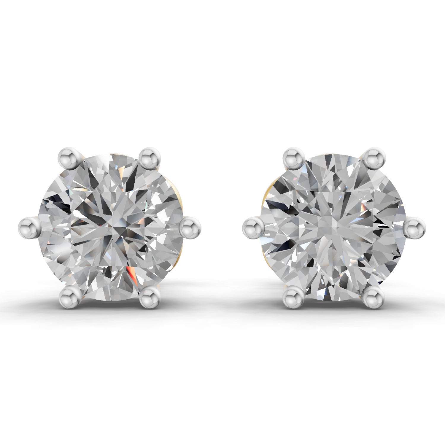 4 Carat Round Diamond Earrings 14K - Rose Gold
