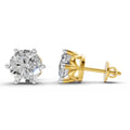 4 Carat Round Diamond Earrings 14K