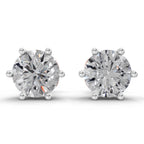 4 Carat Round Diamond Earrings 14K
