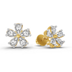 1 Carat Pear Shape Patel Bloom Earrings 14K