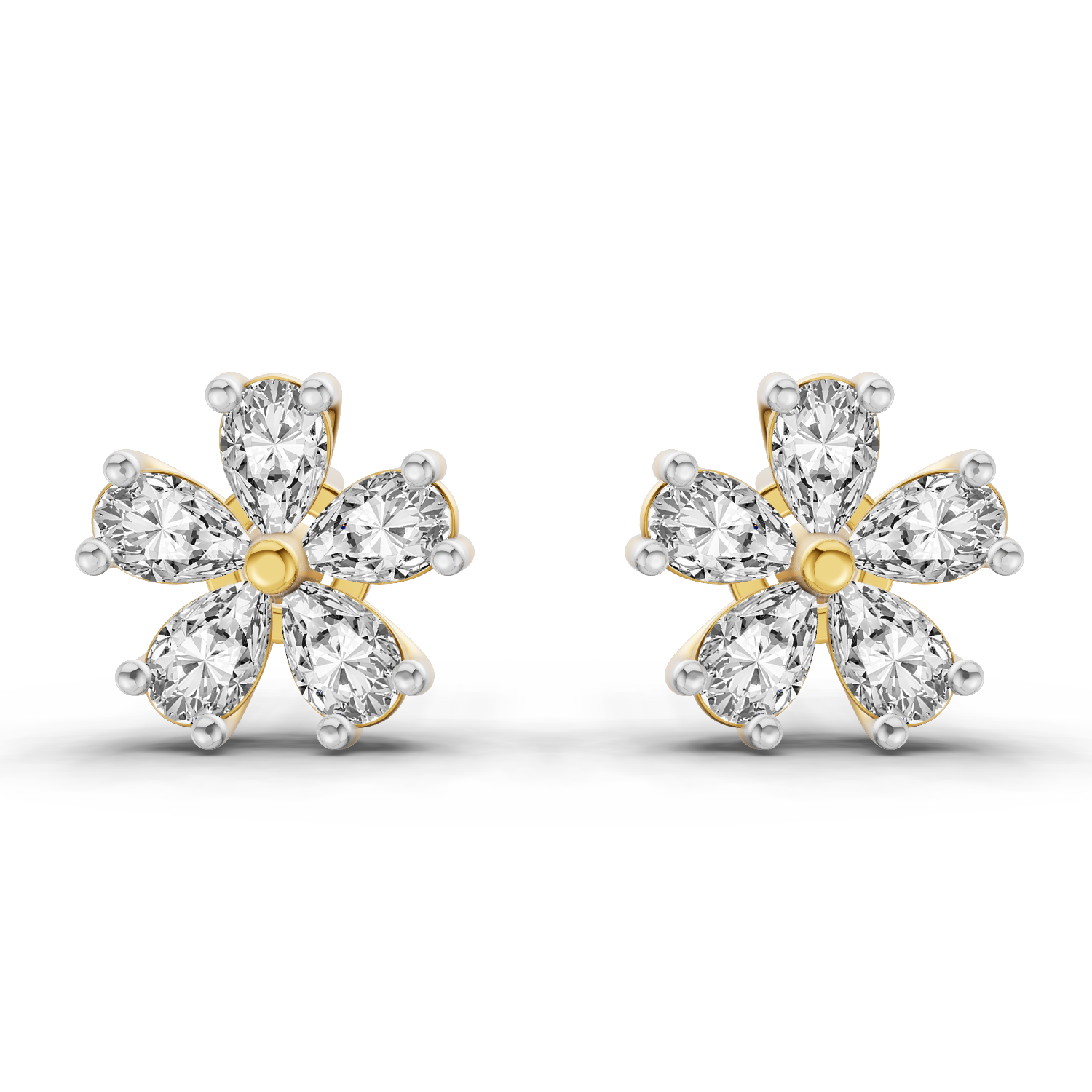 1 Carat Pear Shape Patel Bloom Earrings 14K