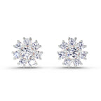 2.89 Carat Halo Diamond Earrings 14K - Rose Gold