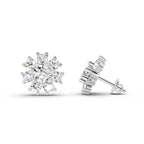 2.89 Carat Halo Diamond Earrings 14K - White Gold