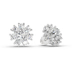 2.89 Carat Halo Diamond Earrings 14K - White Gold