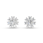2.89 Carat Halo Diamond Earrings 14K - White Gold