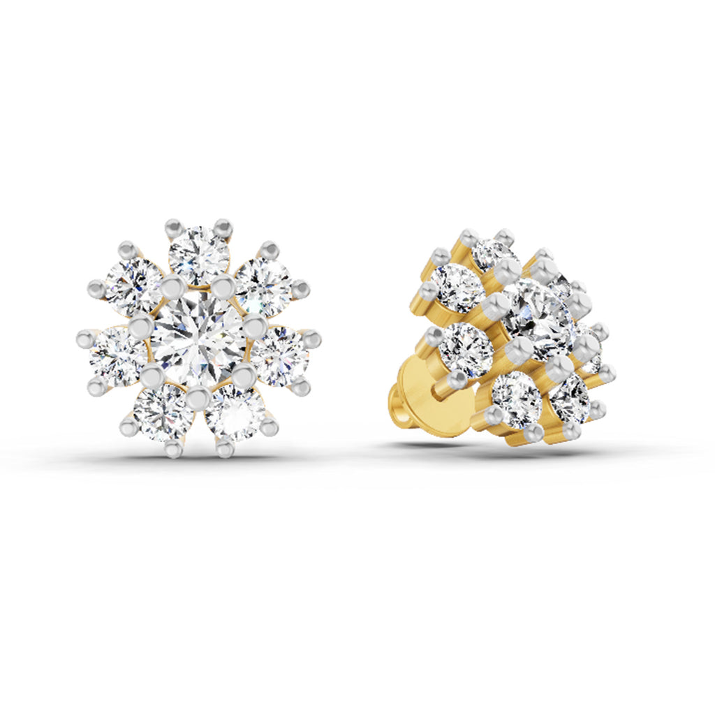 2.89 Carat Halo Diamond Earrings 14K