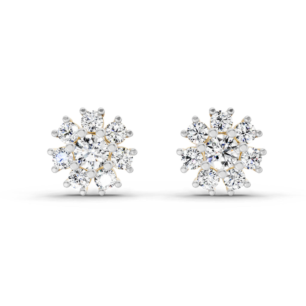 2.89 Carat Halo Diamond Earrings 14K