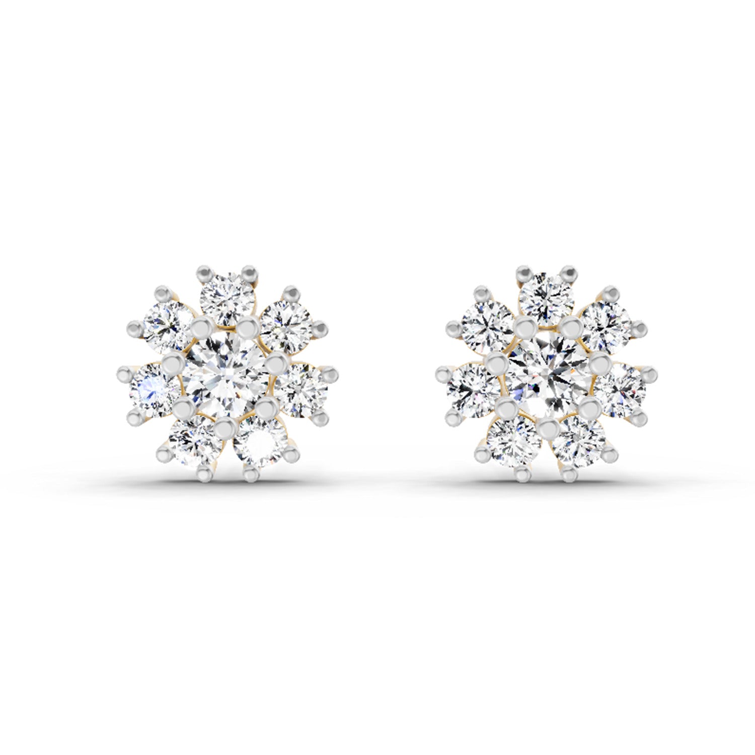 2.89 Carat Halo Diamond Earrings 14K