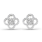 1.27 Carat Round Halo Stud Earrings 14K - White Gold