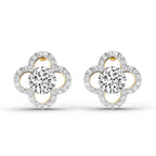 1.27 Carat Round Halo Stud Earrings 14K