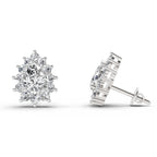 1.67 Carat Pear Shape Halo Diamond Earrings 14K - White Gold