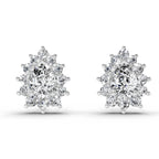 1.67 Carat Pear Shape Halo Diamond Earrings 14K - White Gold