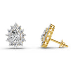 1.67 Carat Pear Shape Halo Diamond Earrings 14K