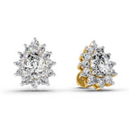 1.67 Carat Pear Shape Halo Diamond Earrings 14K
