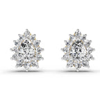 1.67 Carat Pear Shape Halo Diamond Earrings 14K