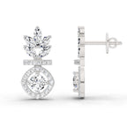 1.26 Carat Marquise Shape Dangle Diamond Earrings 14K - White Gold