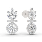 1.26 Carat Marquise Shape Dangle Diamond Earrings 14K - White Gold