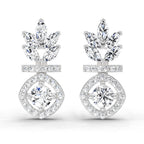 1.26 Carat Marquise Shape Dangle Diamond Earrings 14K - White Gold