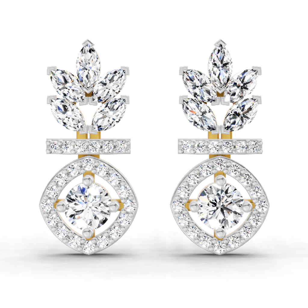 1.26 Carat Marquise Shape Dangle Diamond Earrings 14K