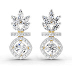 1.26 Carat Marquise Shape Dangle Diamond Earrings 14K