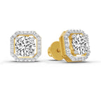 1.19 Carat Round Halo Stud Earrings 14K