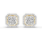 1.19 Carat Round Halo Stud Earrings 14K