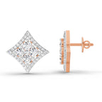 1.19 Carat Round Star Shape Fashion Earrings 14K - Rose Gold