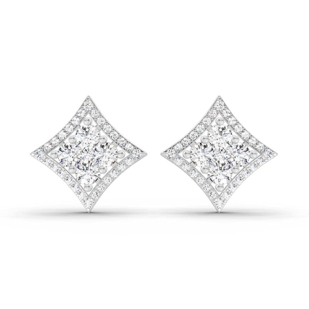 1.19 Carat Round Star Shape Fashion Earrings 14K - Rose Gold