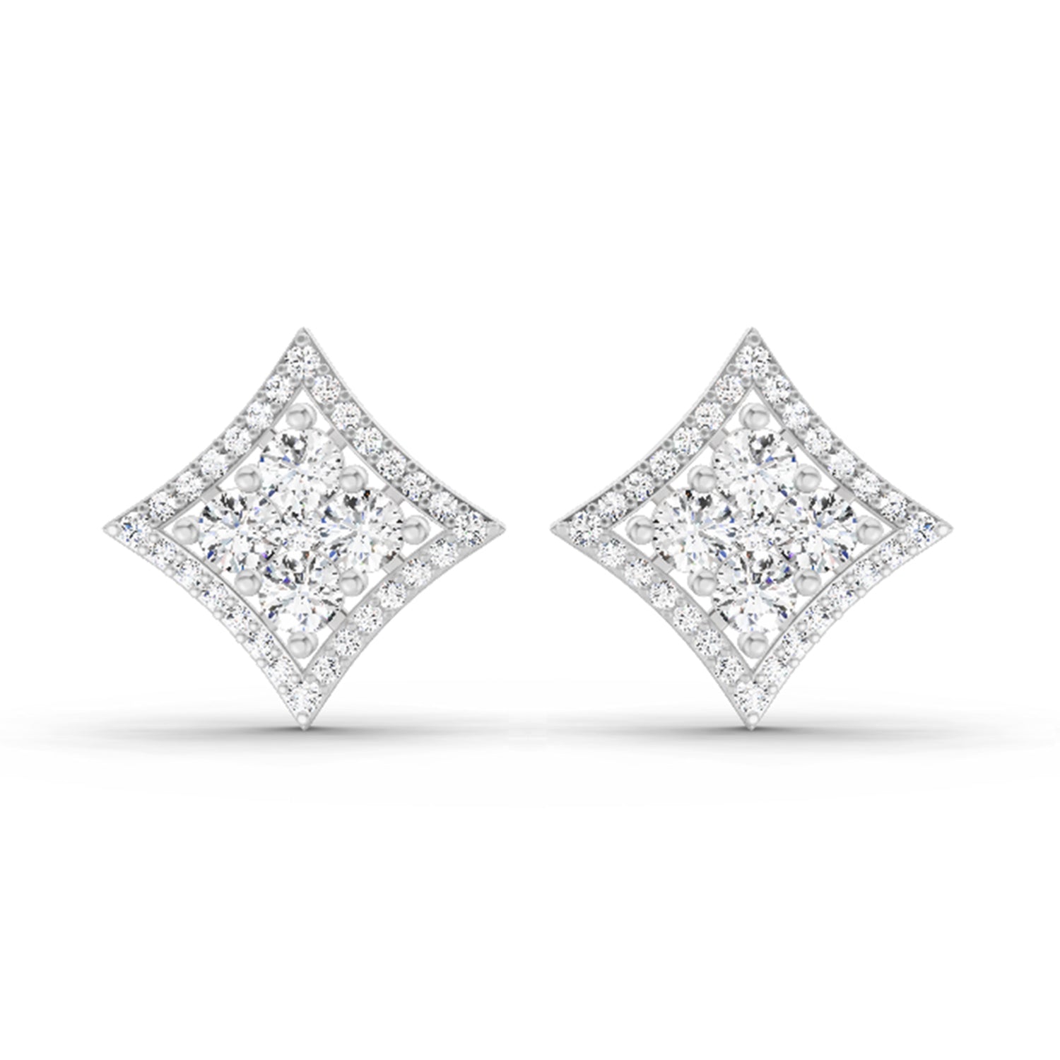 1.19 Carat Round Star Shape Fashion Earrings 14K - Rose Gold
