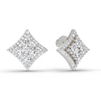 1.19 Carat Round Star Shape Fashion Earrings 14K - White Gold