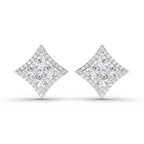 1.19 Carat Round Star Shape Fashion Earrings 14K - White Gold