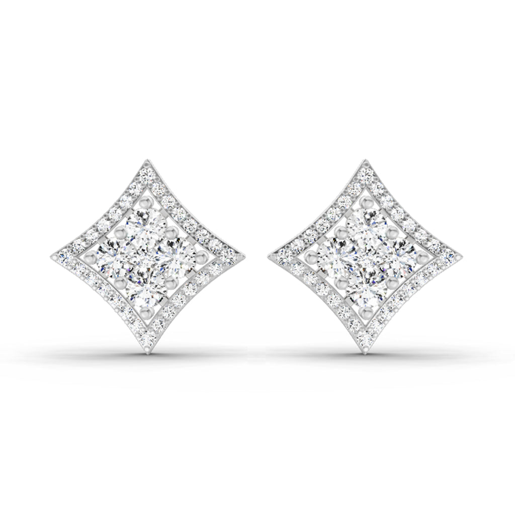 1.19 Carat Round Star Shape Fashion Earrings 14K