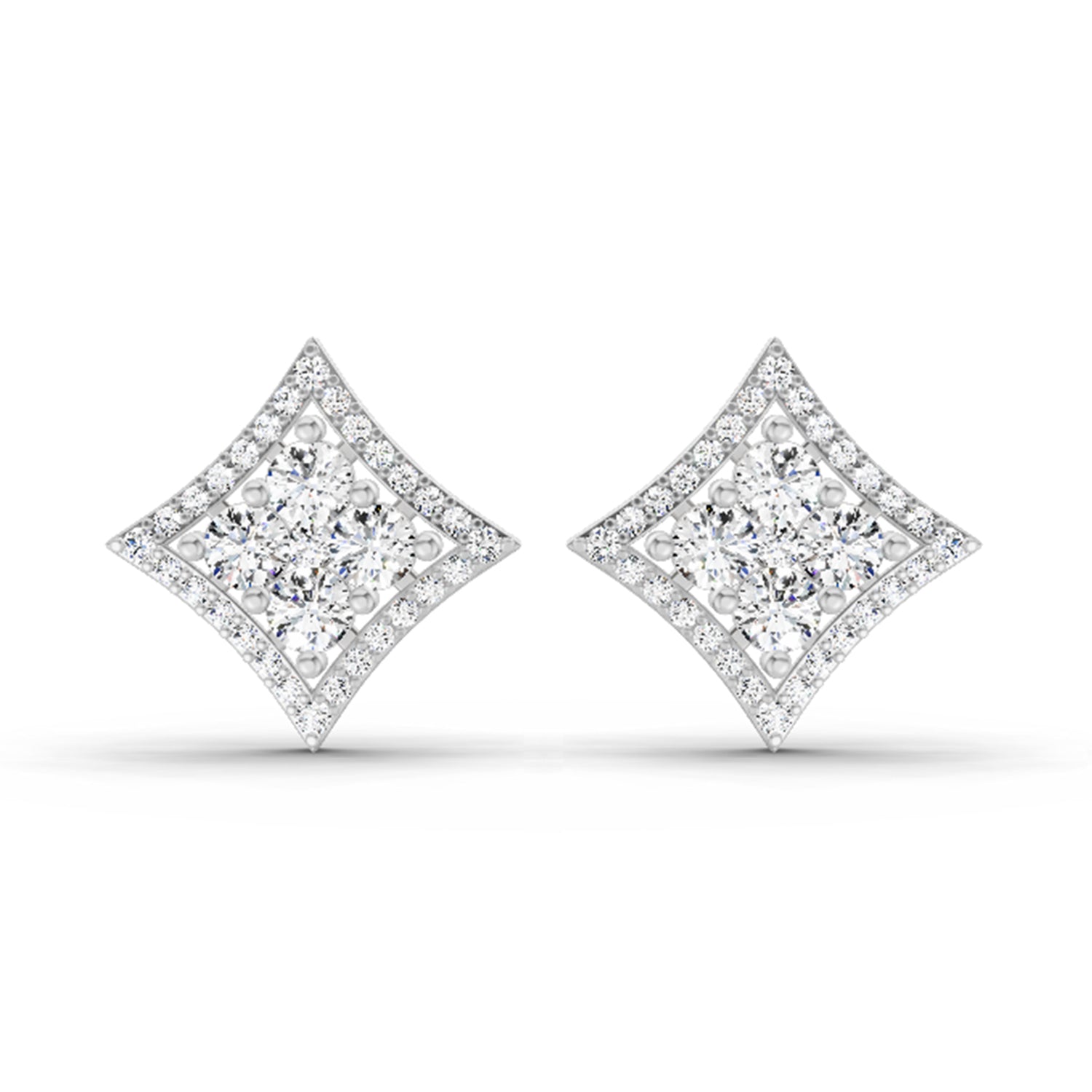 1.19 Carat Round Star Shape Fashion Earrings 14K