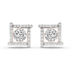 1.98 Carat Round Halo Earrings 14K - Rose Gold
