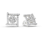 1.98 Carat Round Halo Earrings 14K - White Gold