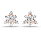 1.17 Carat Round Flower Earrings 14K - Rose Gold