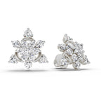 1.17 Carat Round Flower Earrings 14K - White Gold