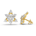 1.17 Carat Round Flower Earrings 14K