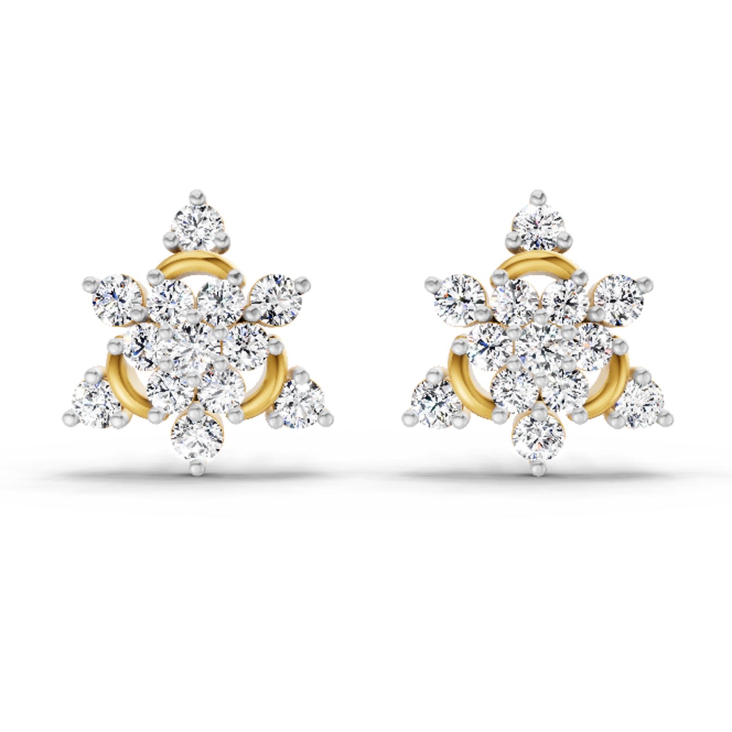 1.17 Carat Round Flower Earrings 14K