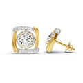 1.48 Carat Round Halo Stud Earrings 14K